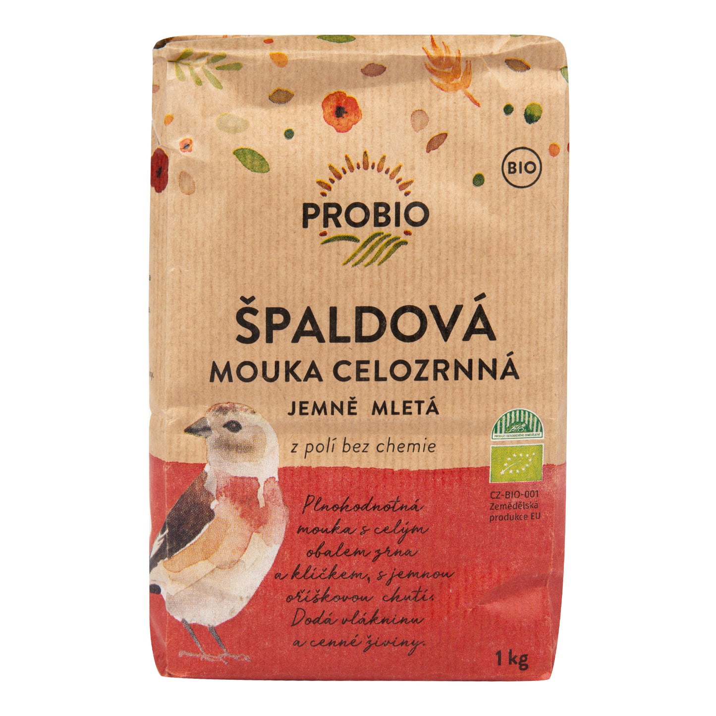 210080 Mouka špaldová celozrnná jemně mletá 1 kg BIO PROBIO-2