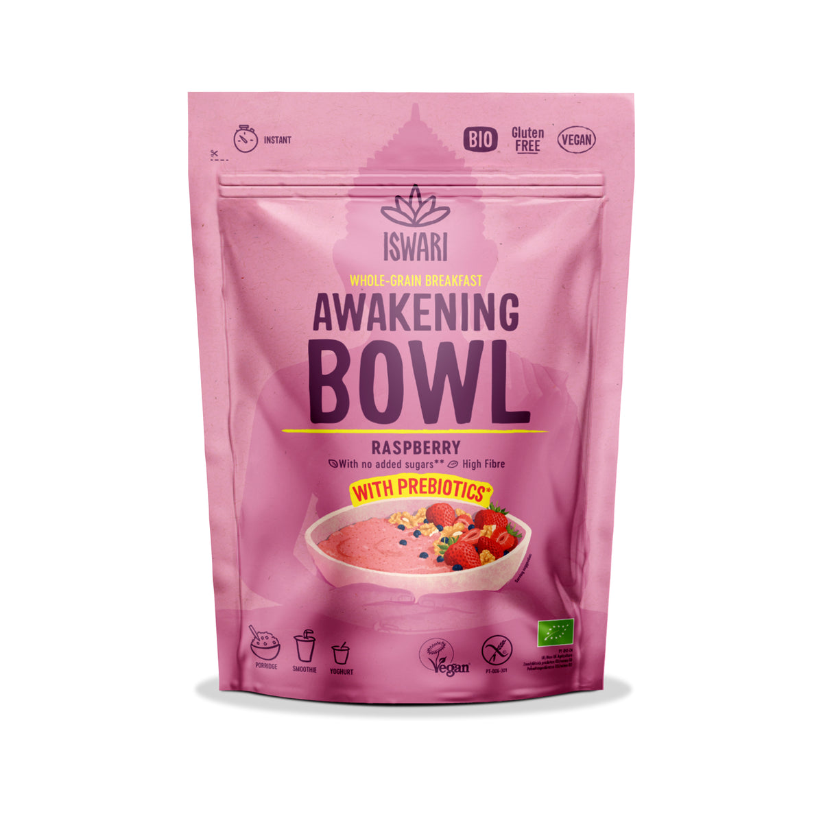 230161 Směs instantní Awakening Bowl malina 360 g BIO ISWARI -1