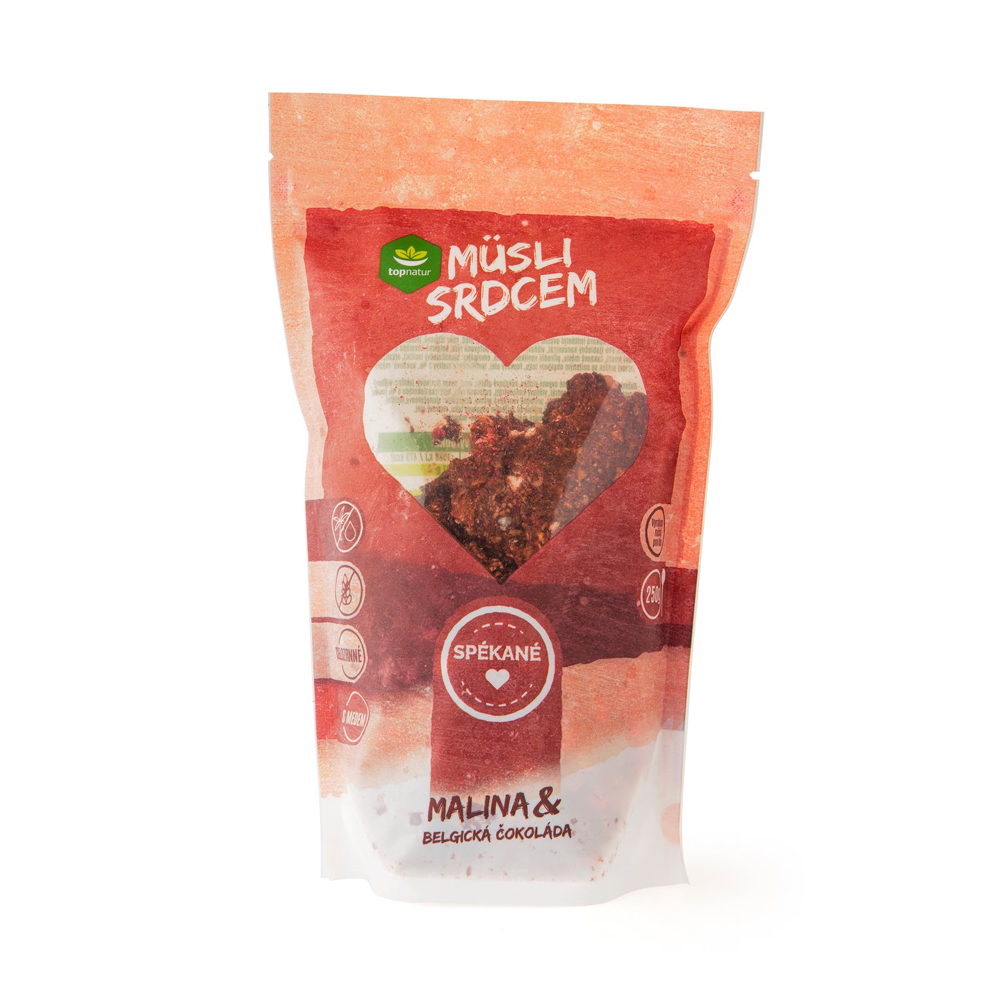 233077 Müsli srdcem malina & belgická čokoláda 250 g TOPNATUR-1
