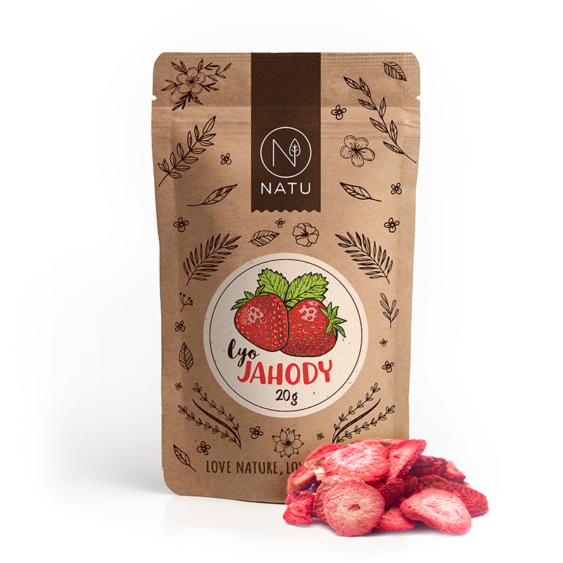 NATU Lyofilizované jahody plátky 20 g