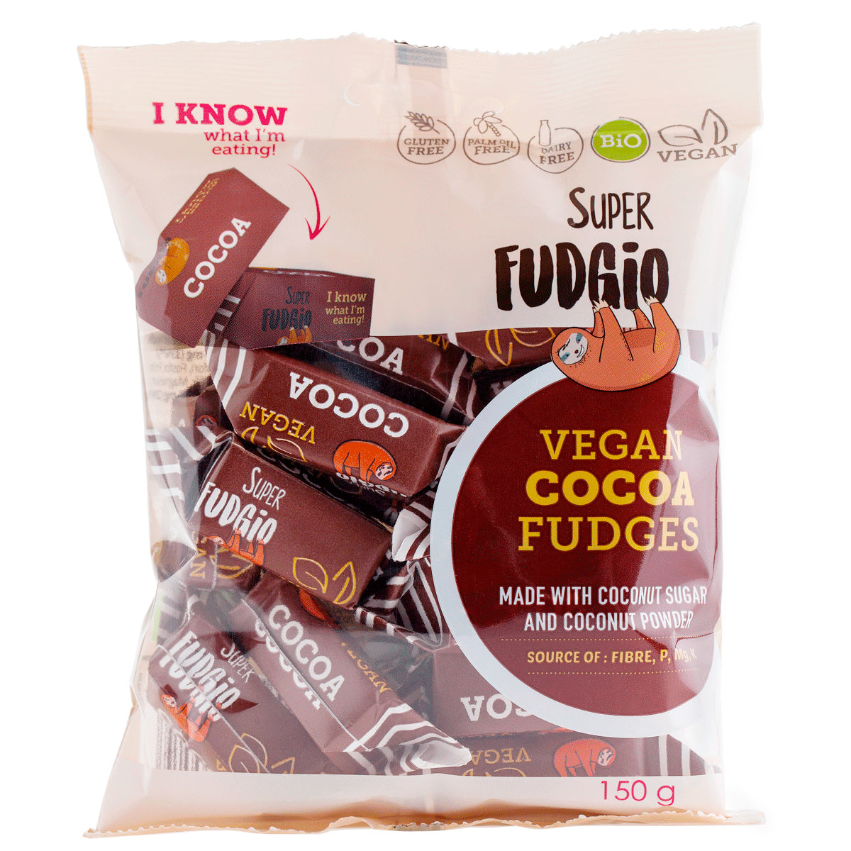 Super Fudgio Bio Vegánske karamelky - kakao 100g