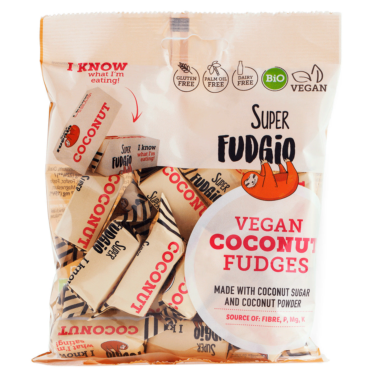 Super Fudgio Bio Vegánske karamelky - kokos 100g