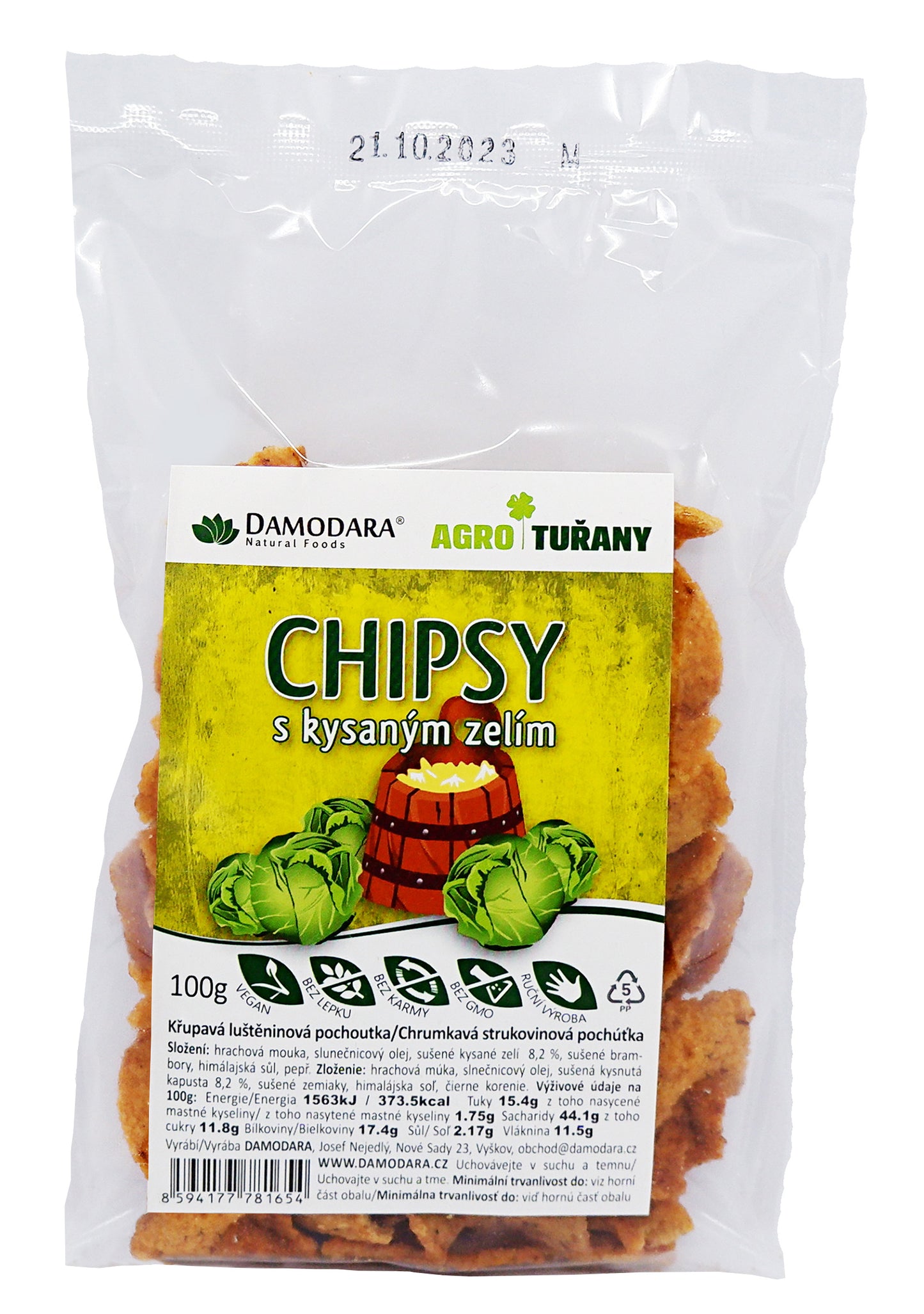 DAMODARA Chipsy s kyslou kapustou 100g