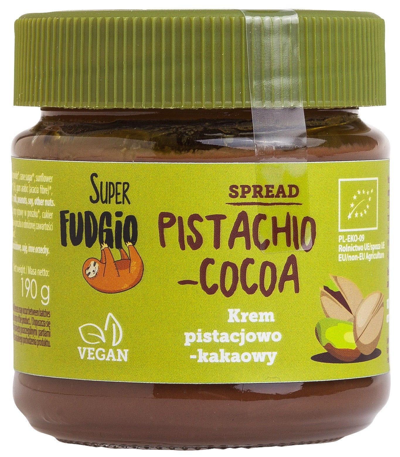 Super Fudgio Bio pistáciovo-kakaová vegan nátierka 190g