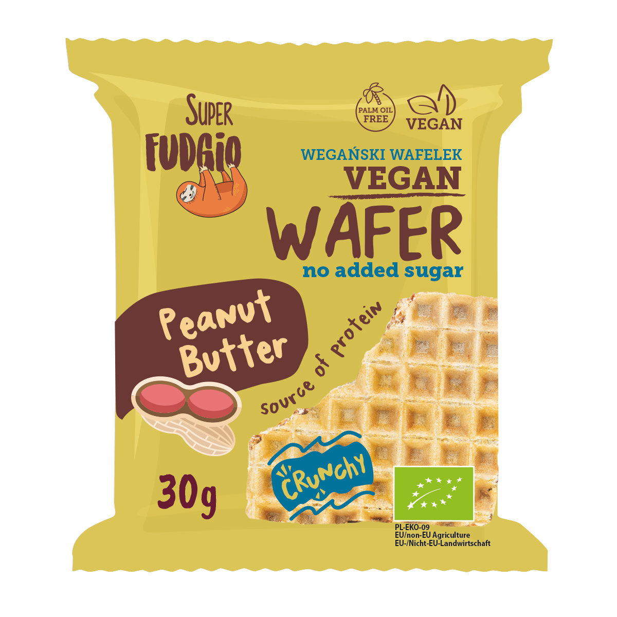 Super Fudgio Bio oblátka s arašidovým maslom bez pridaného cukru 30g
