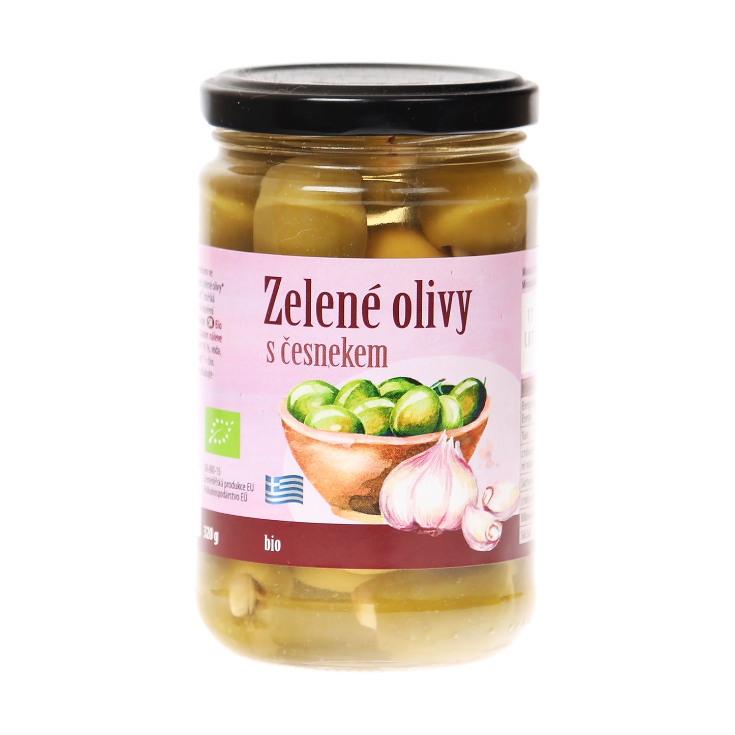 430166 Olivy zelené plněné česnekem 320 g BIO BIO NEBIO-1