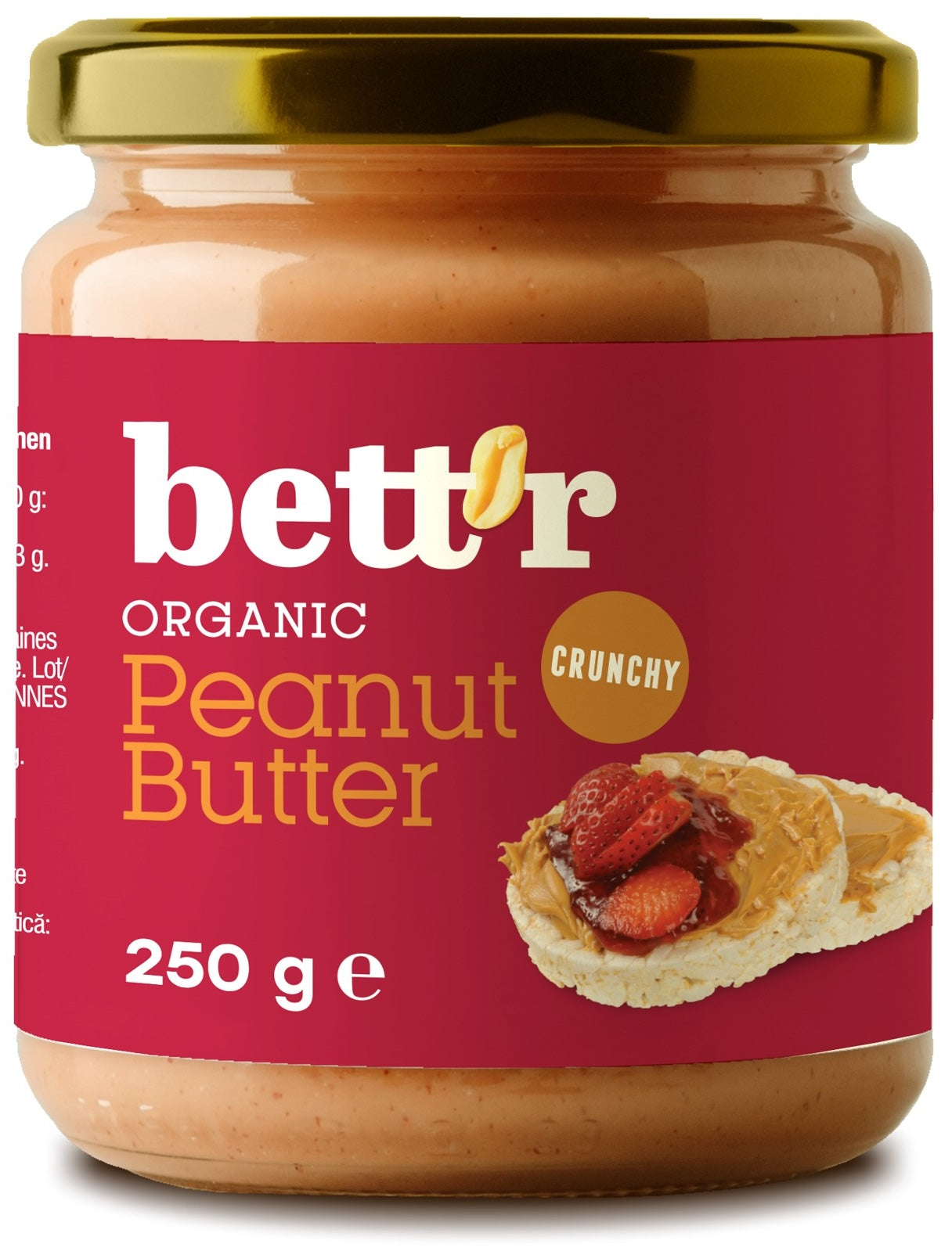 bett'r bio 100% arašidové maslo chrumkavé 250g