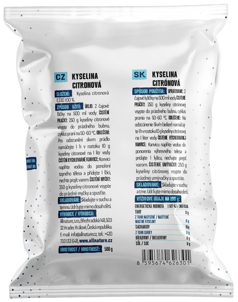 Allnature Kyselina citronová 250 g