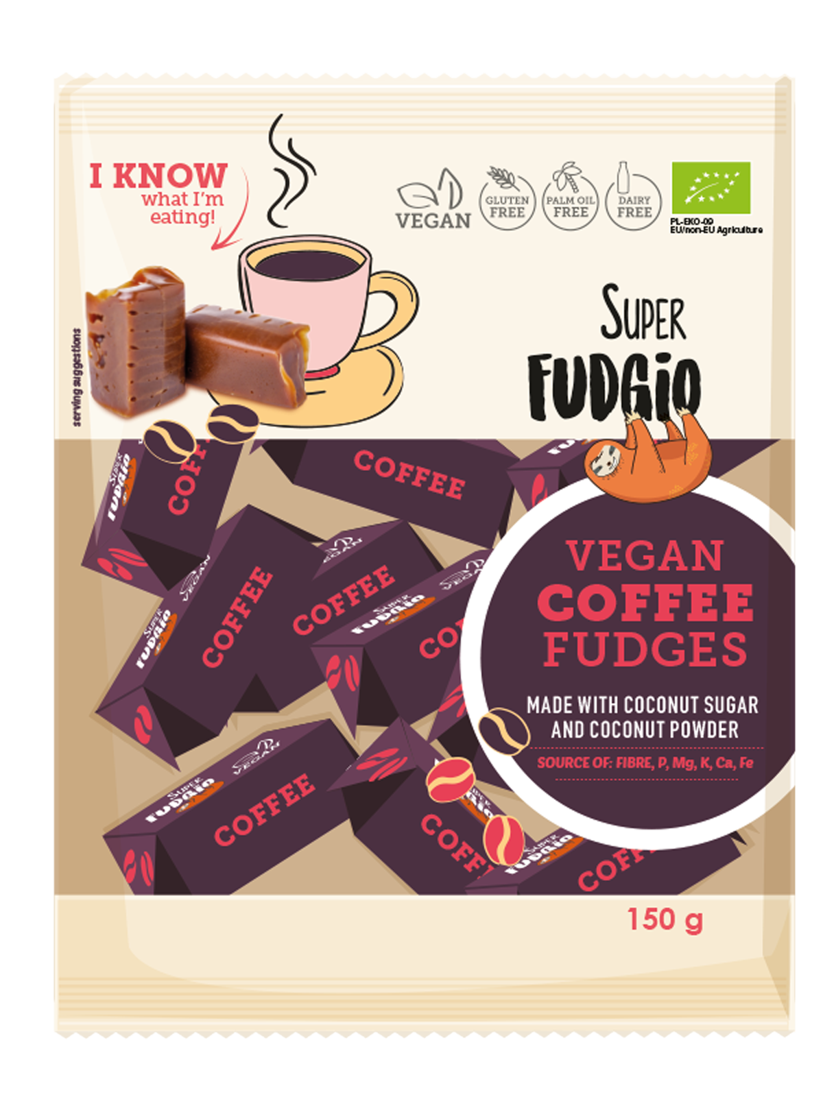 Super Fudgio Bio Vegánske karamelky - coffee 150g