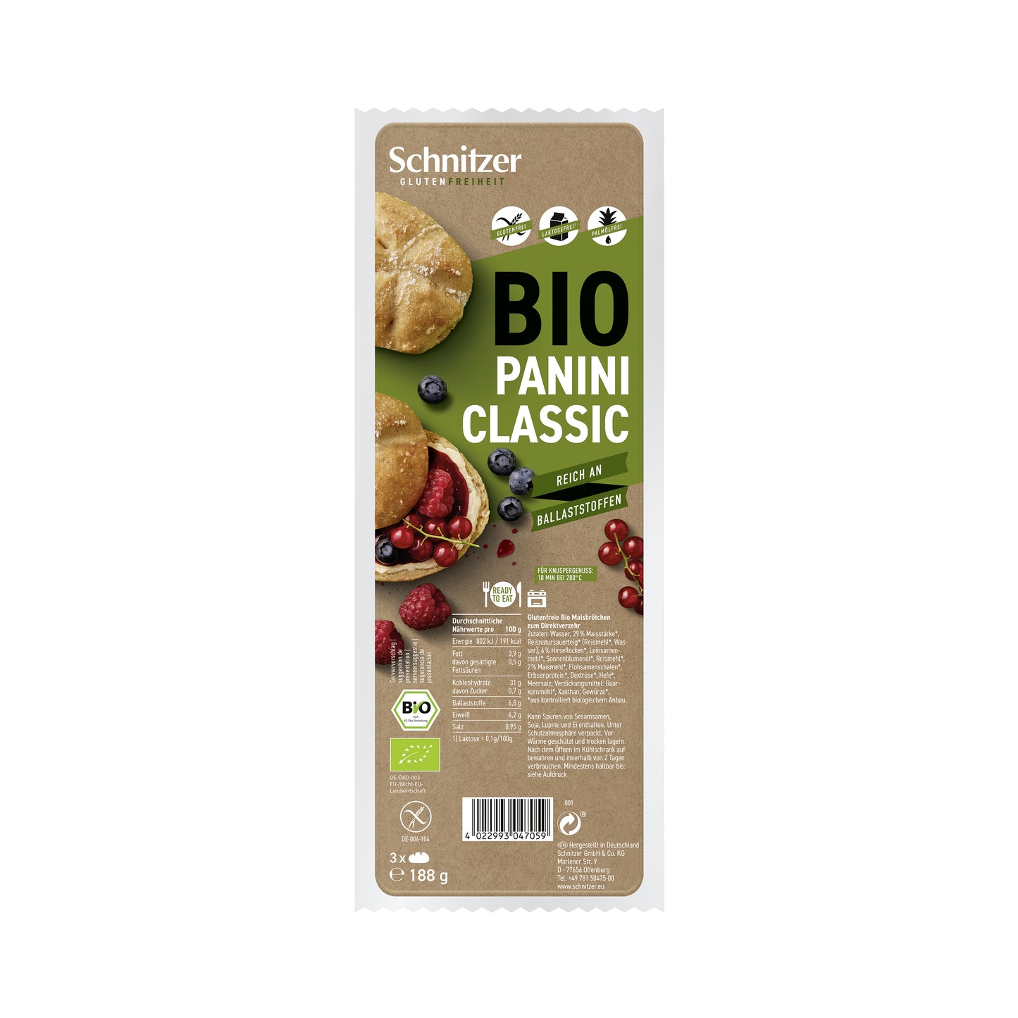 610079 Panini klasik bezlepkové 188 g BIO SCHNITZER-1