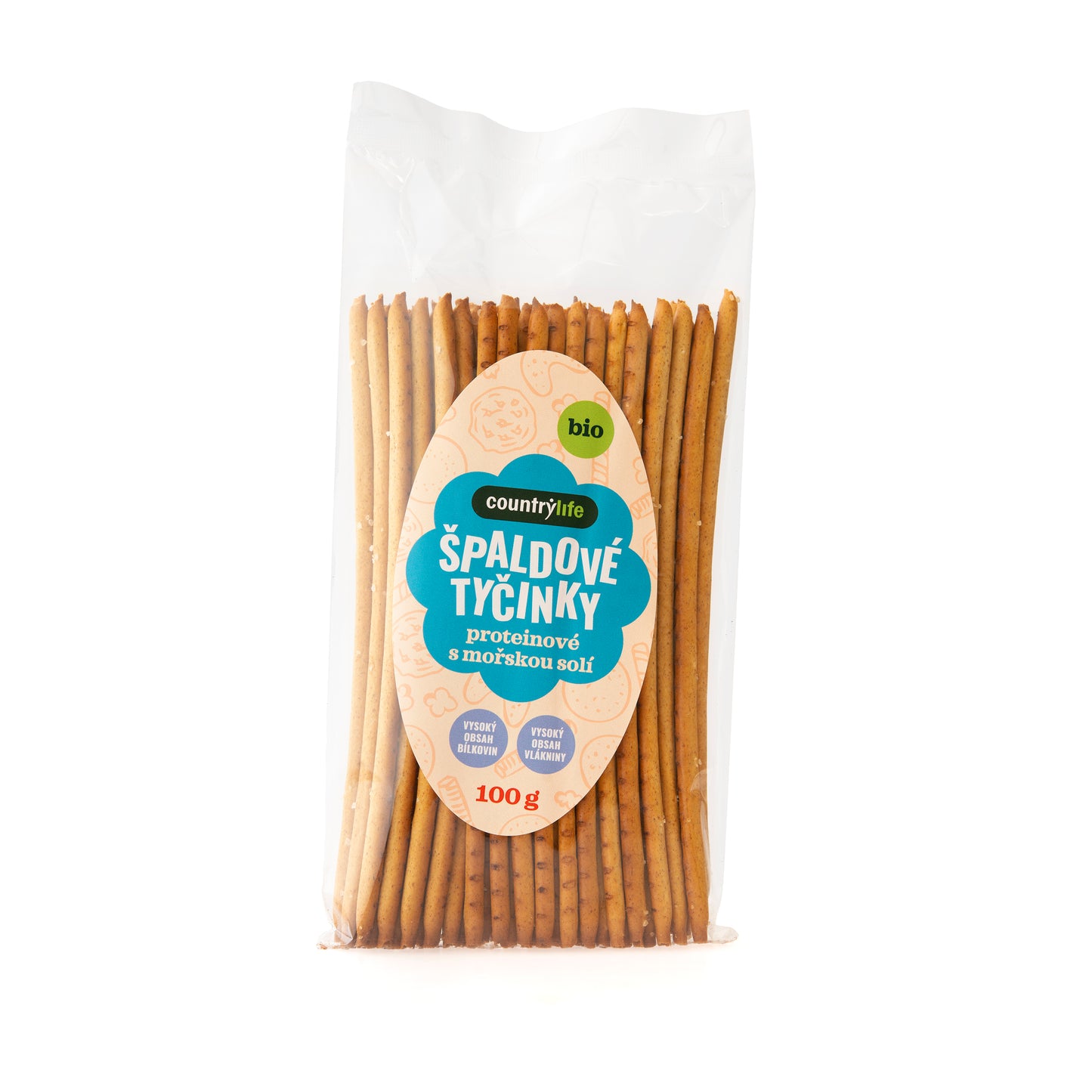 630414 Tyčinky špaldové proteinové s mořskou solí 100 g BIO COUNTRY LIFE-1