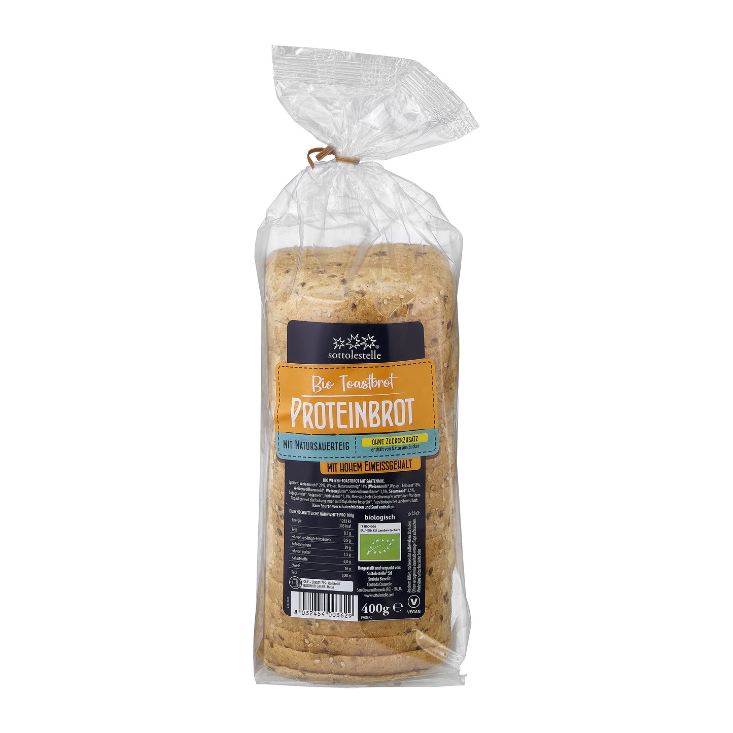 632235 Chléb toastový proteinový s kváskem 400 g BIO SOTTOLESTELLE-1