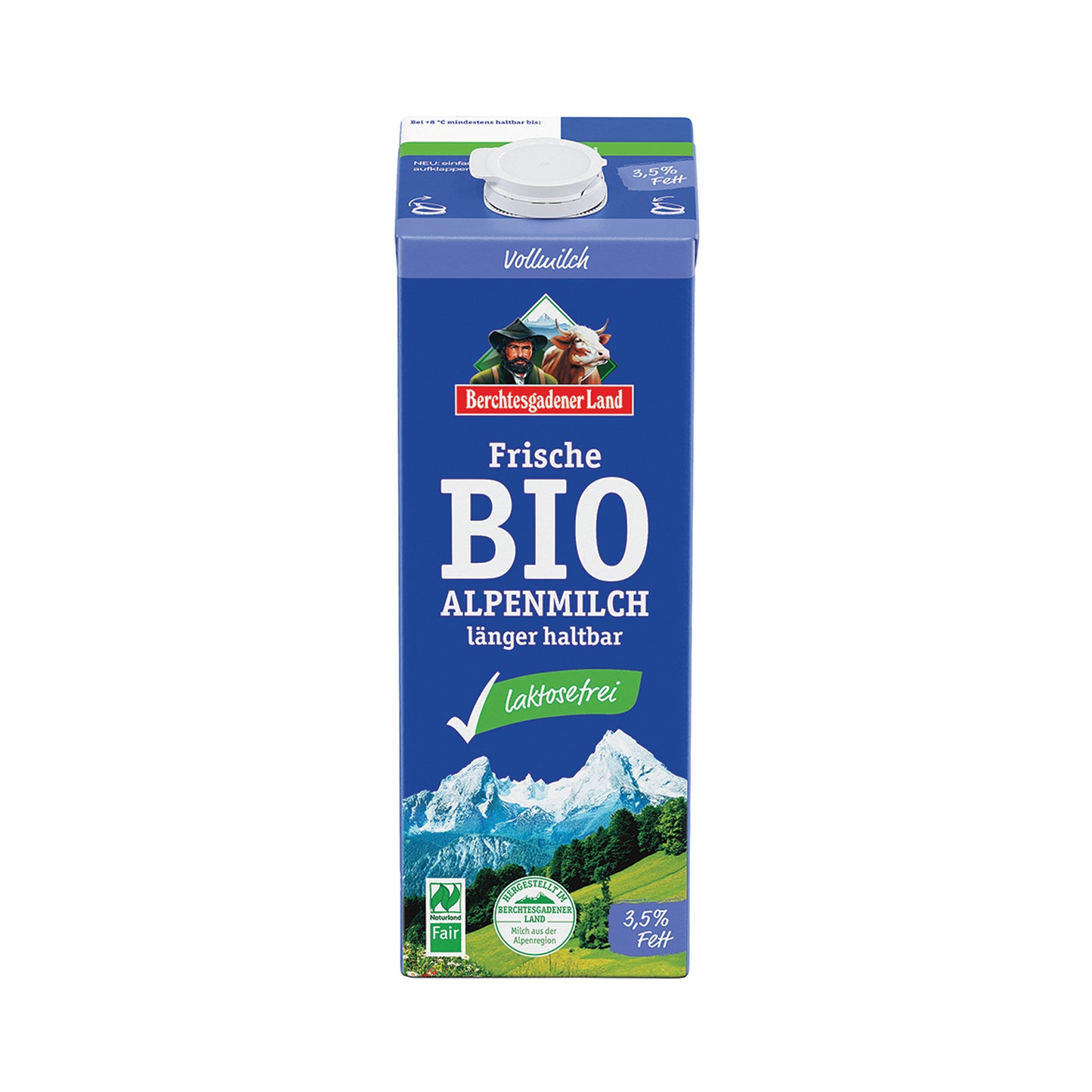 721142 Mléko čerstvé alpské plnotučné bez laktózy 1 l BIO BGL-1
