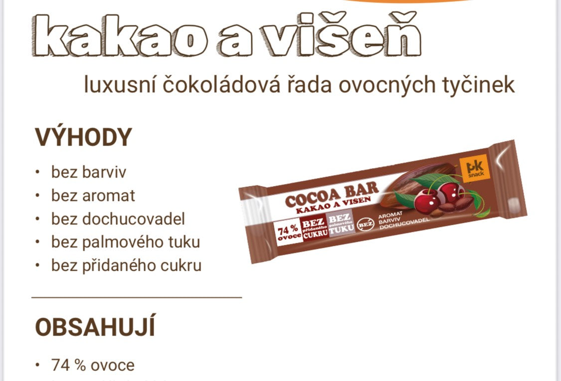 Tyčinka kakao a višňa 30 g