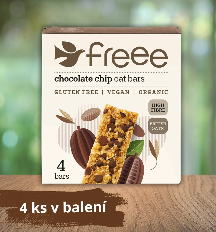Freee Bio ovsená tyčinka flapjack s kúskami čokolády bez lepku 4 × 35 g
