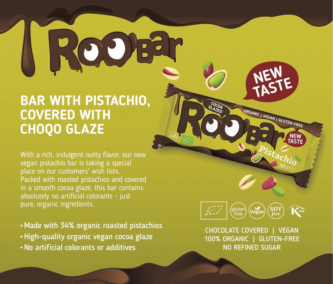 Roobar tyčinka pistácia v čokoláde 30g