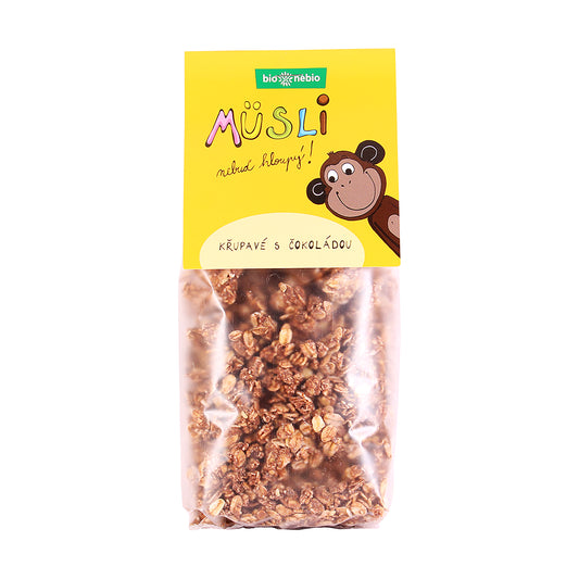 230153 Müsli Nebuď hloupý! Křupavé s čokoládou 300 g BIO   BIO NEBIO-1