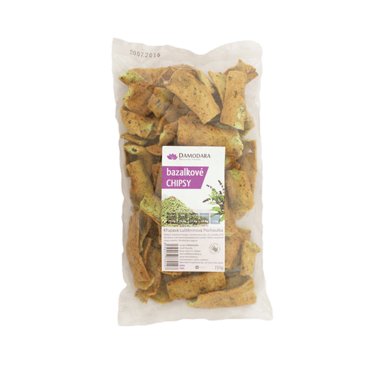 DAMODARA Hrachová pochúťka s bazalkou "chipsy" 150g