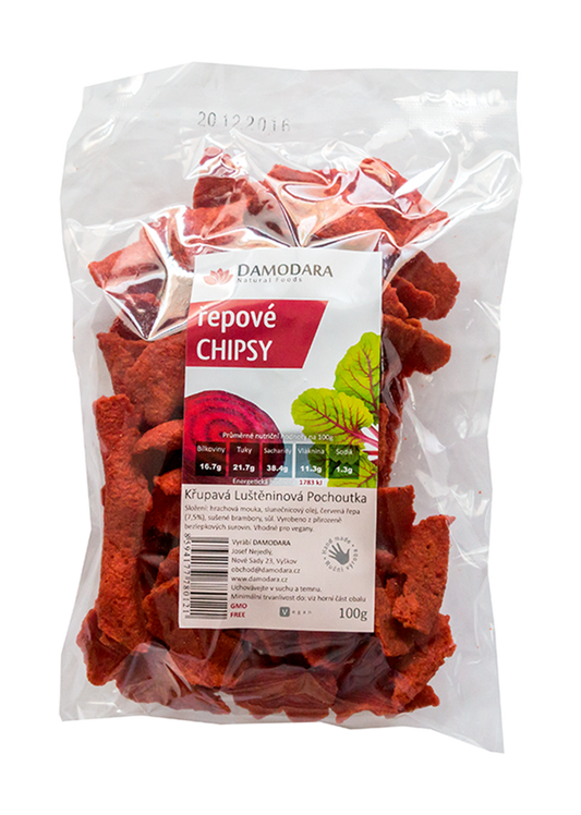 DAMODARA Hrachová pochúťka s červenou repou "chipsy" 100g