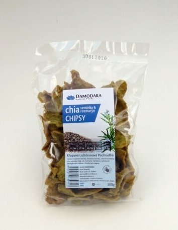 DAMODARA Hrachová pochúťka chipsy rozmarín a chia 100g