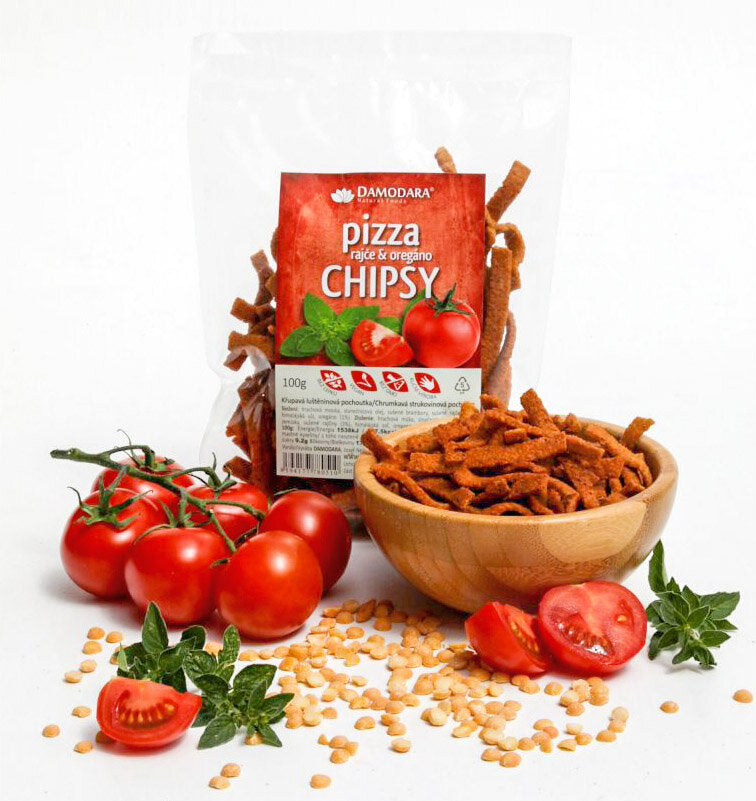DAMODARA Hrachová pochúťka " chipsy" pizza 100g