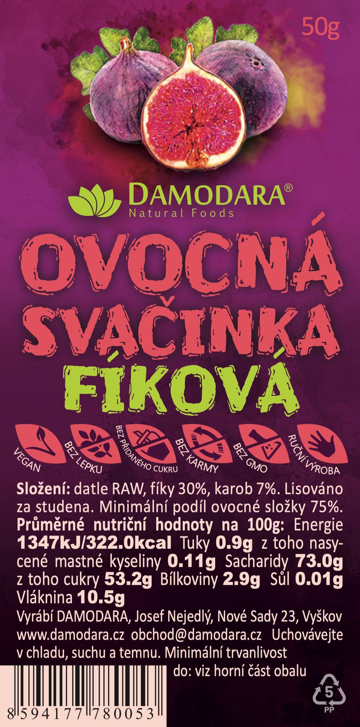 DAMODARA Fígová tyčinka 60g