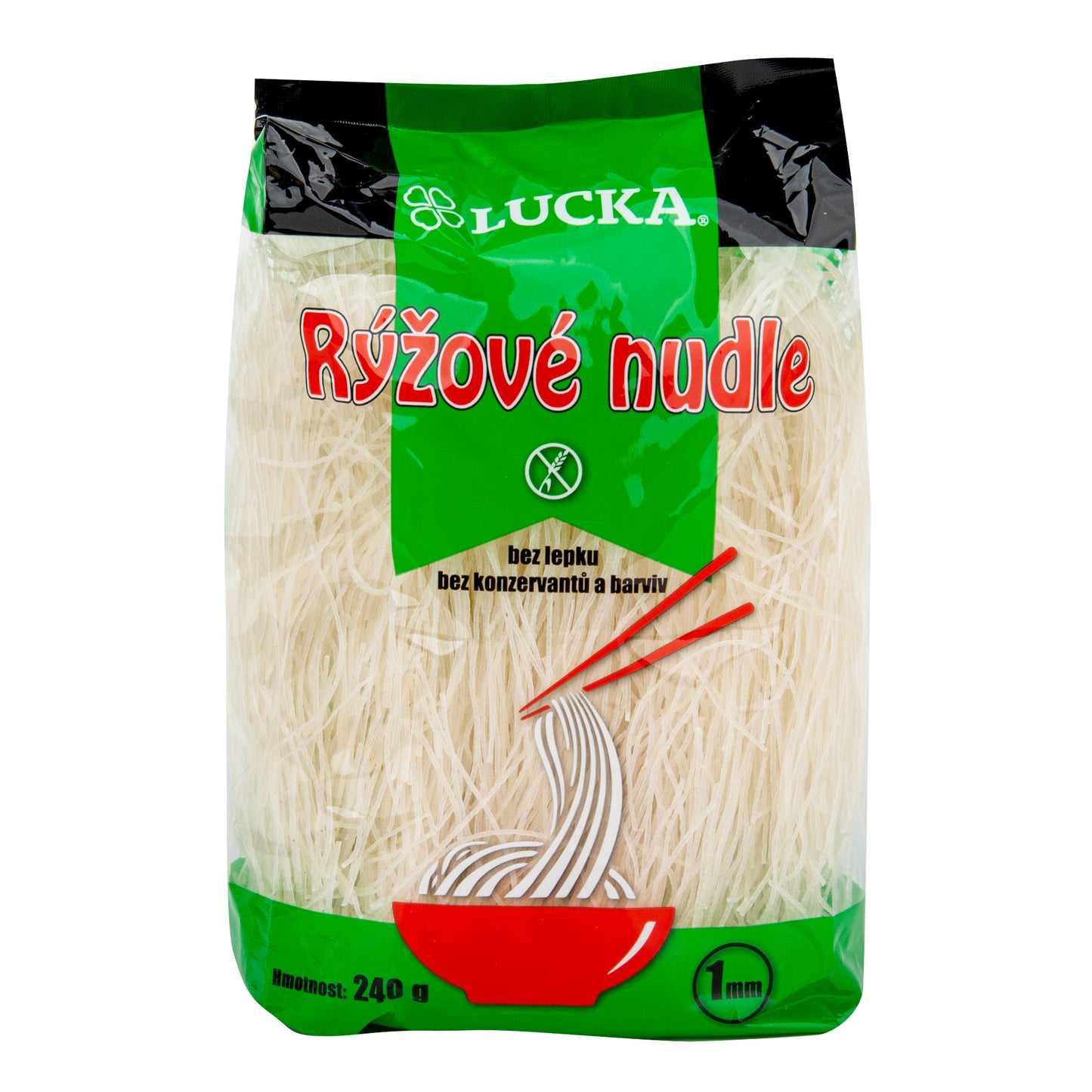 263022 Těstoviny nudle rýžové 1 mm bezlepkové 240 g   LUCKA-2