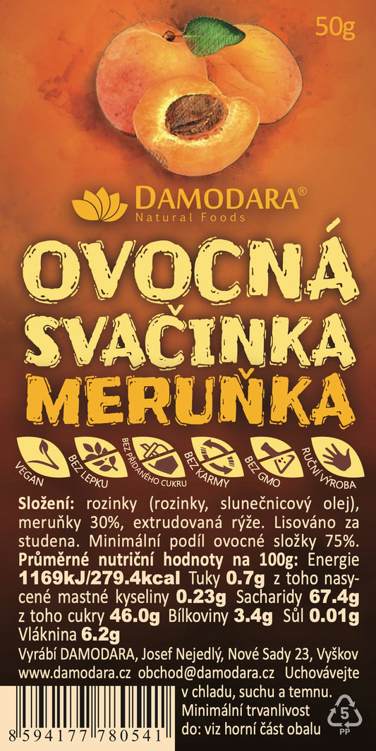 DAMODARA Tyčinka Marhuľová 50g