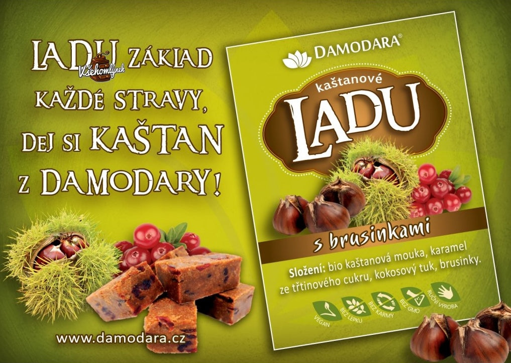 DAMODARA Ladu gaštanové s brusnicami 150g