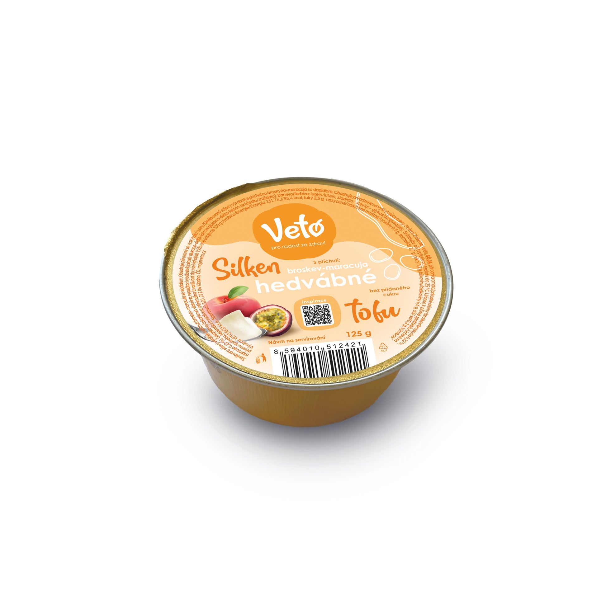 312066 Tofu hedvábné s příchutí broskev a maracuja 125 g   VETO ECO-1