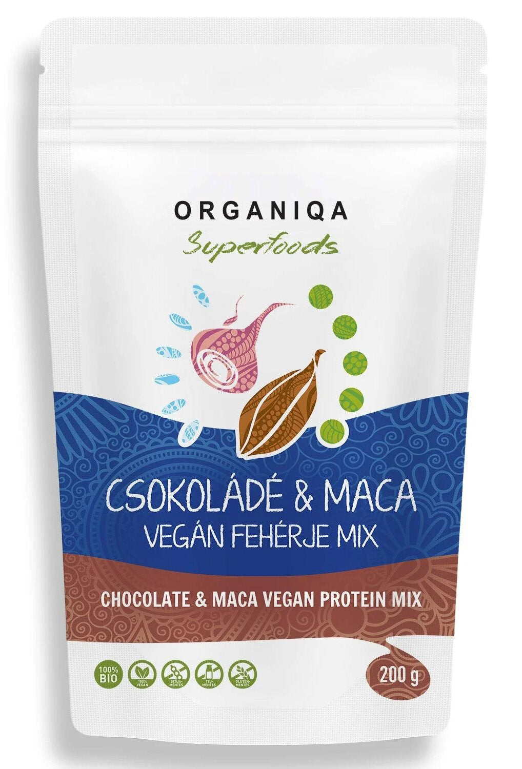ORGANIQA Bio Vegan protein mix príchuť čokoláda-maca 200g