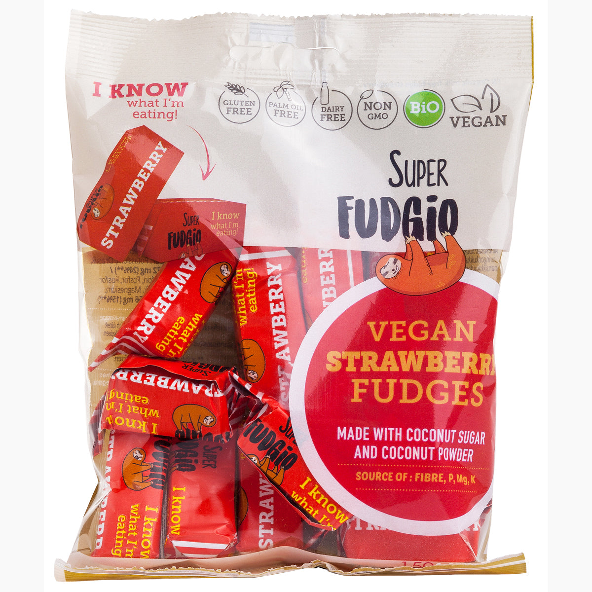 Super Fudgio Bio Vegánske karamelky - jahoda 150g