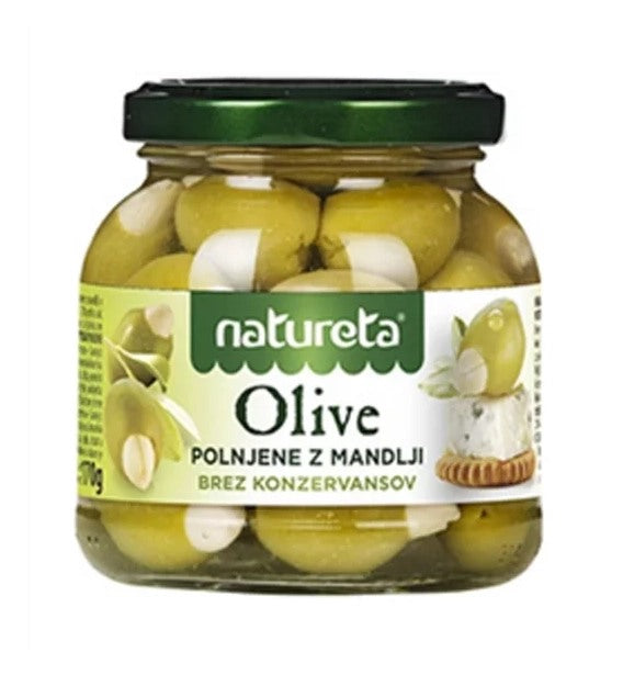 Natureta Zelené olivy plnené mandľami 290 g
