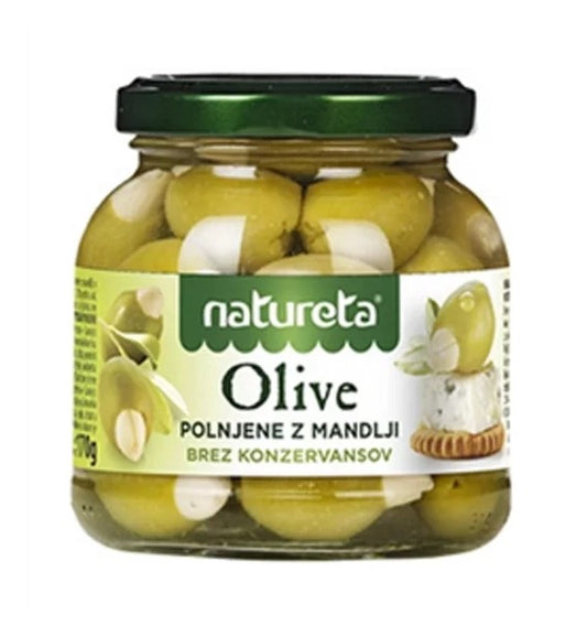 Natureta Zelené olivy plnené mandľami 290 g