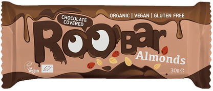 Roo'bar mandľová tyčinka v čokoláde bio 30 g