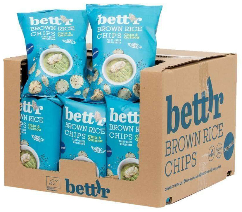 bett'r Ryžové chipsy  s chia a quinoa bio 60g