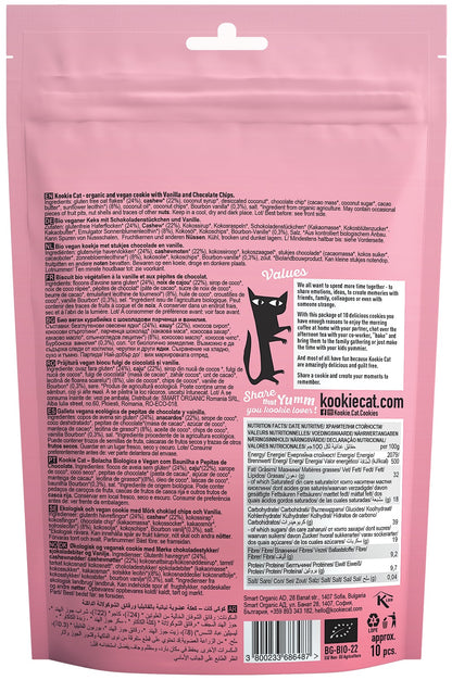 Kookie Cat mini sušienky vanilka s čokoládovými guličkami bio 100g