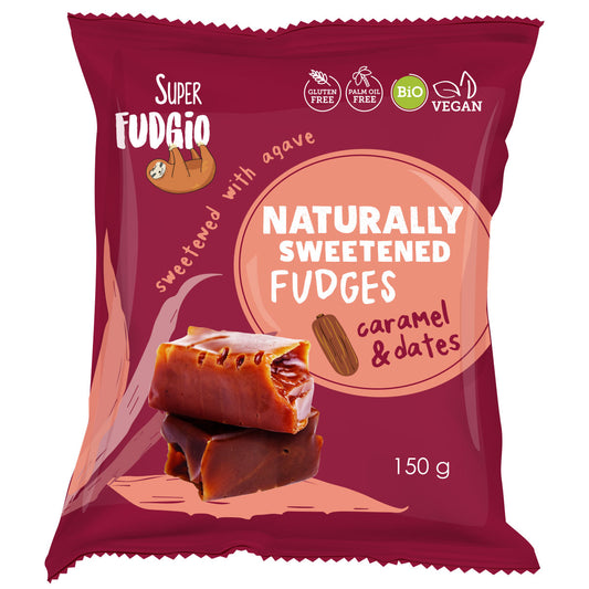 Super Fudgio Bio karamelky vegan sladené agáve a datlami 150g