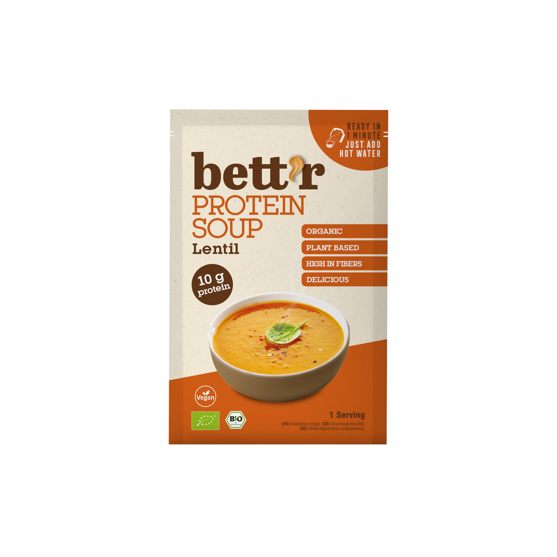 440264 Polévka instantní čočková proteinová 30 g BIO   BETT´R-1