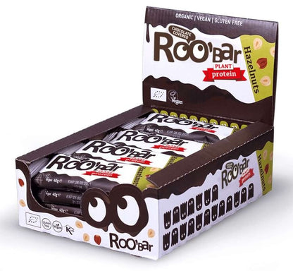 Roobar Proteínová tyčinka lieskový oriešok poliata čokoládou bio 40g