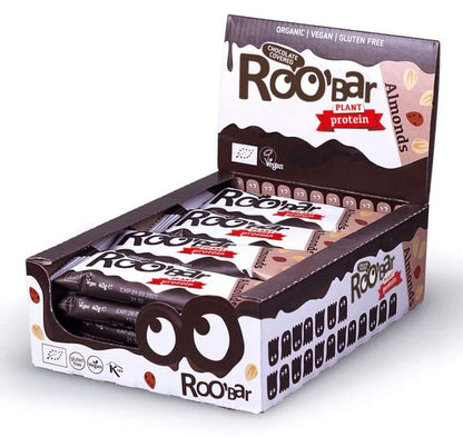 Roobar Mandľová proteínová tyčinka poliata čokoládou bio 40g
