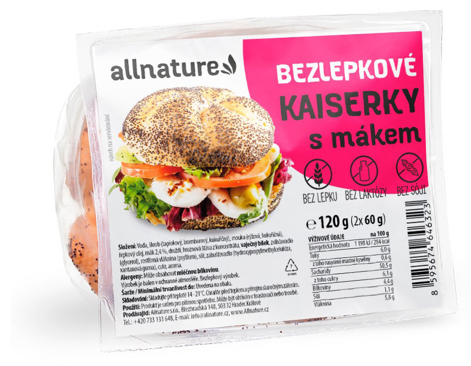 Allnature Bezlepkové kaiserky s makom 120 g