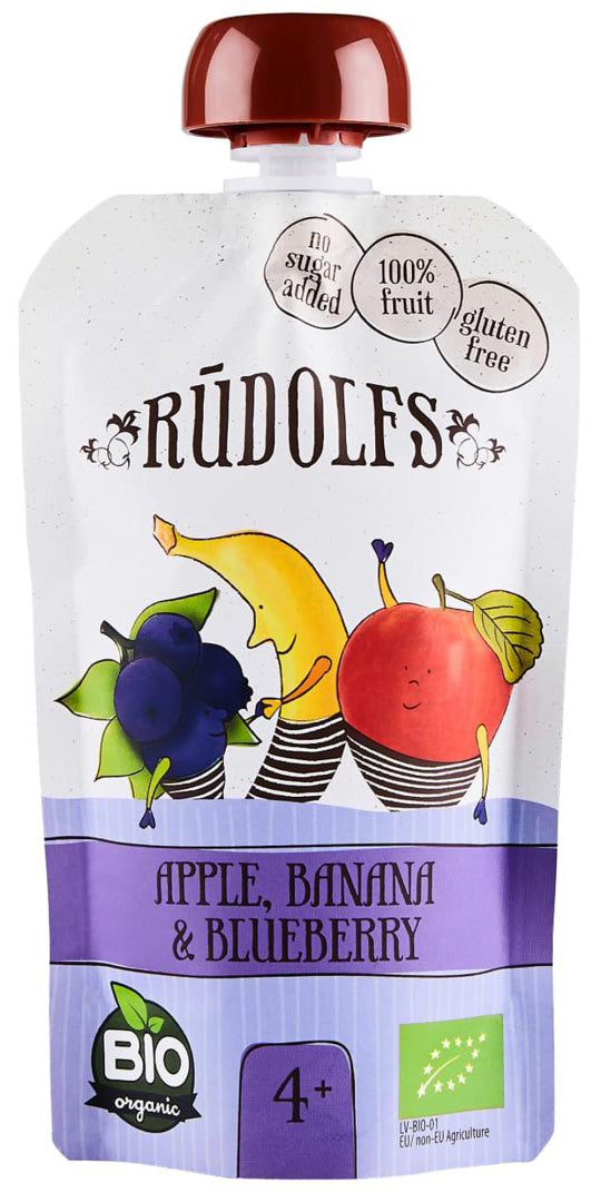 Rudolfs BIO kapsička Jablko, banán, čučoriedka 110 g