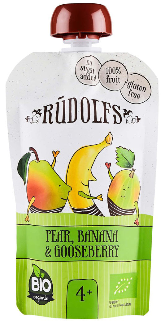 Rudolfs BIO kapsička Hruška, banán, egreš 110 g