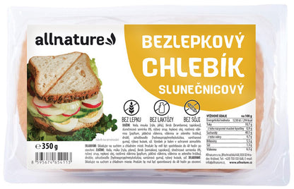 Allnature Bezlepkový chlebík slnečnicový 350 g