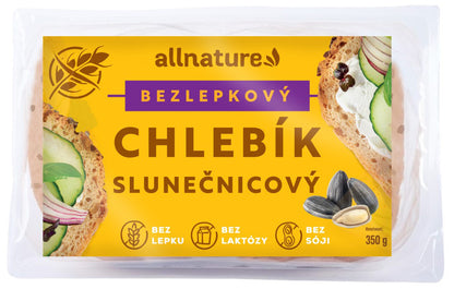 Allnature Bezlepkový chlebík slnečnicový 350 g