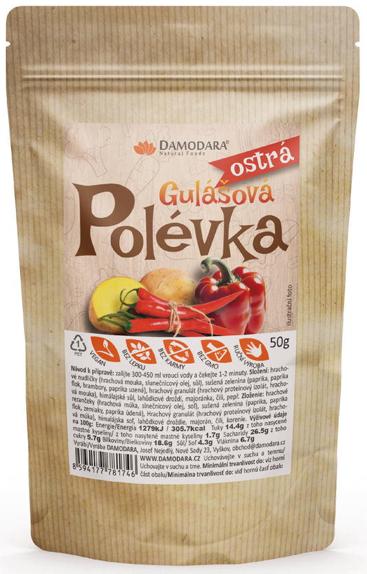 DAMODARA Instantná polievka gulášová ostrá 50g