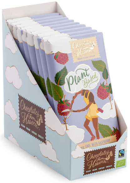 Bio Chocolates from Heaven vegan ryžová biela čokoláda s malinami 100g