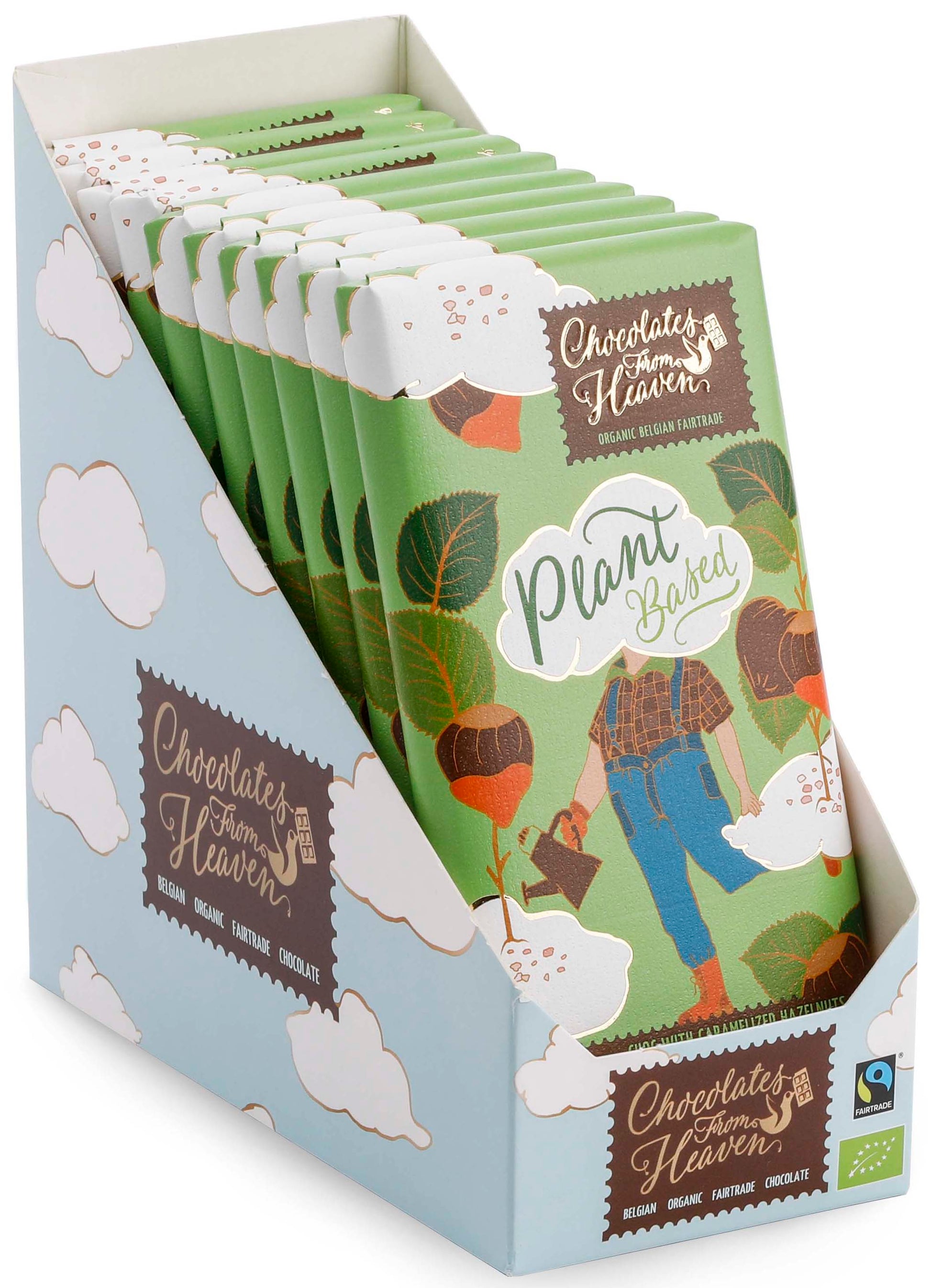 Bio Chocolates from Heaven vegan ryžová mliečna čokoláda s karamelizovanými lieskovými orieškami a soľou 100g