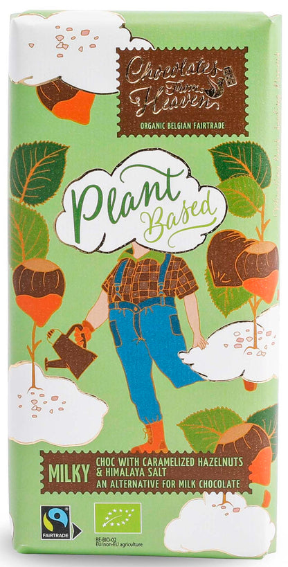 Bio Chocolates from Heaven vegan ryžová mliečna čokoláda s karamelizovanými lieskovými orieškami a soľou 100g